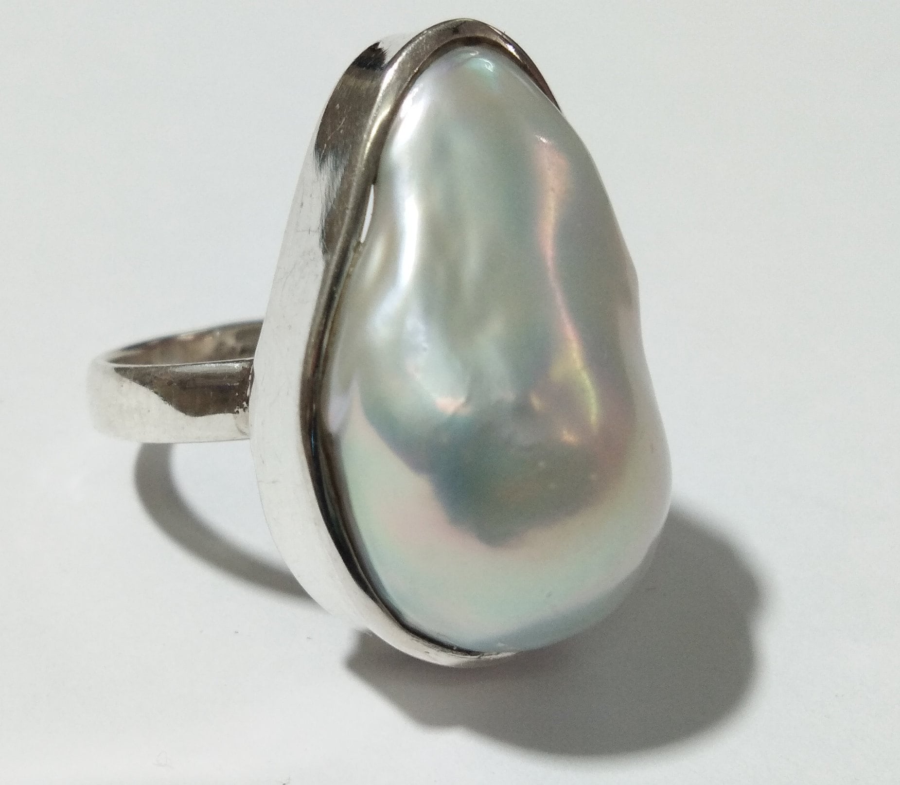 Natural Fresh Water Baroque Pearl Ring's With 925 Sterling Silver.Good Quality Baroque Pearl Ring Girls & Women Ring's.Gift Christmas Ring